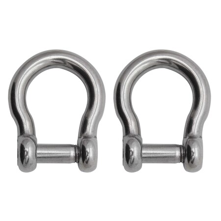 Extreme Max 3006.8405.2 BoatTector Stainless Steel Bow Shackle With No-Snag Pin - 1/4, 2-Pack